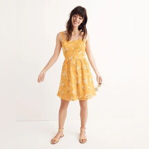 Madewell Silk Fleur Bow-Back Dress in Butterfly Garden